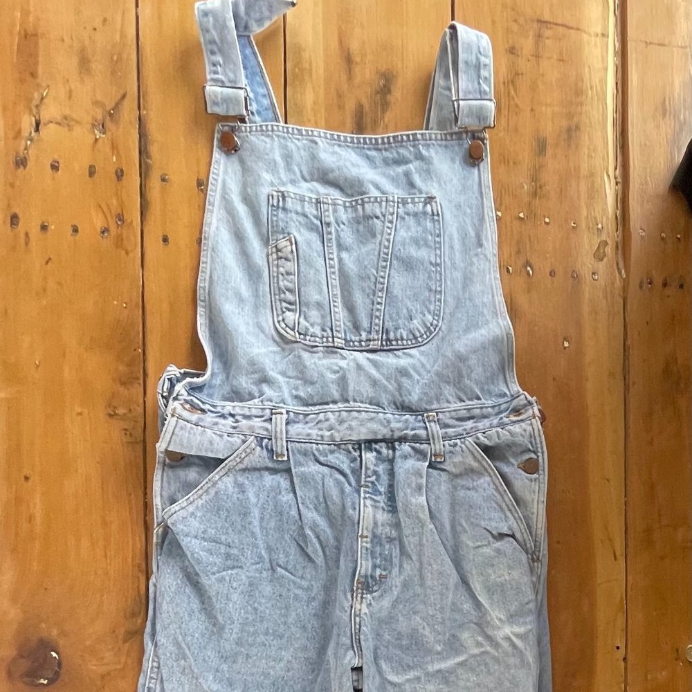 Vintage 1990s Todays News Denim Suspender Style Bib Overalls Size 34x31
